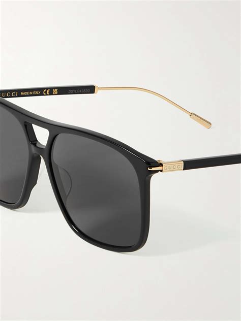 gucci sunglasses aviator gold|Gucci sunglasses aviator gold men.